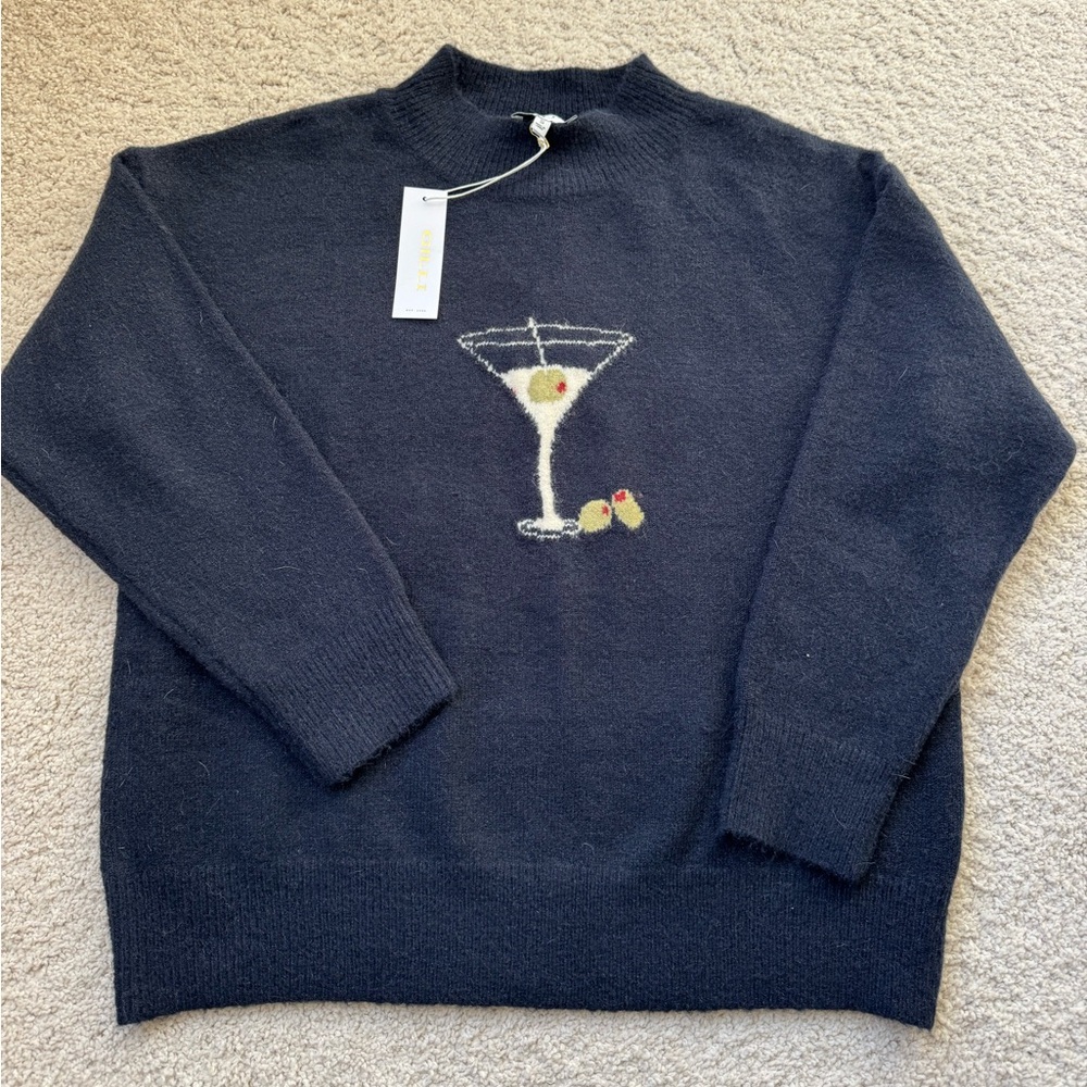 Gilli Navy Sweater with Martini Design
